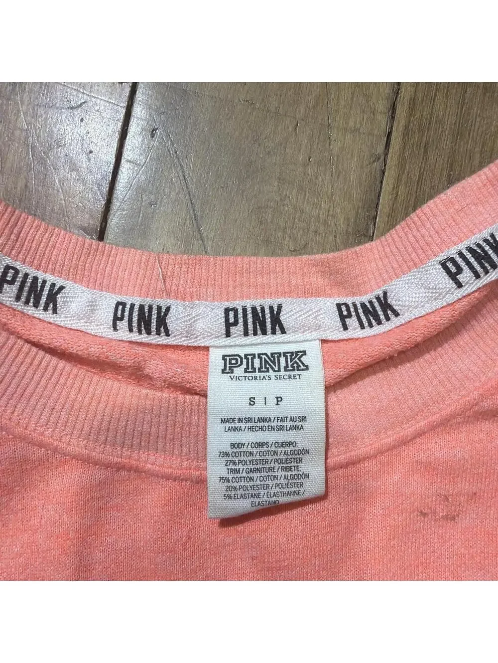 Victoria's Secret PINK Women's Orange and Pink Shirt